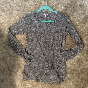 Juicy Couture Gather Knot Long Sleeve Top Casual Women Size Medium Gray